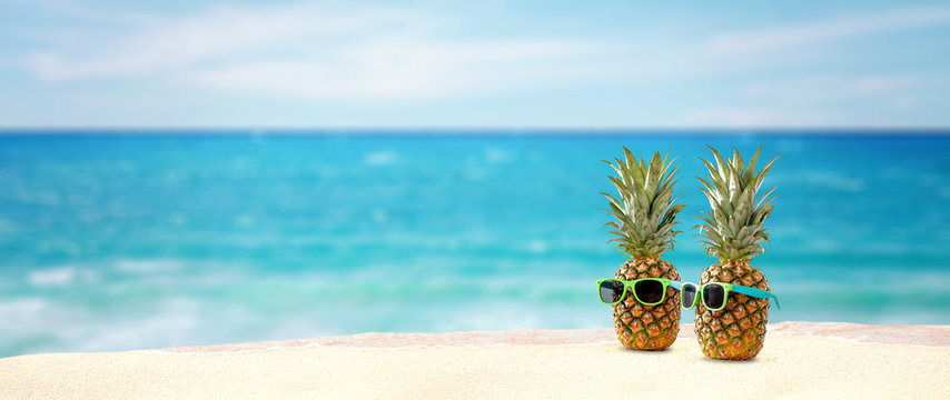 pineapple and beach space 