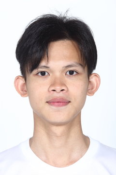 Asian man before applying make up hair style. no retouch, fresh face