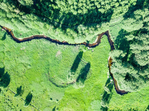 Fototapeta Widok z lotu ptaka na rzekę Marycha oraz kajaki