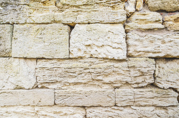 the texture of the stone masonry
