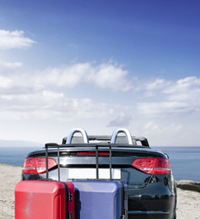 Summer car and beach of free space 