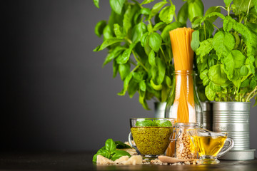 Pesto sauce in a bowl