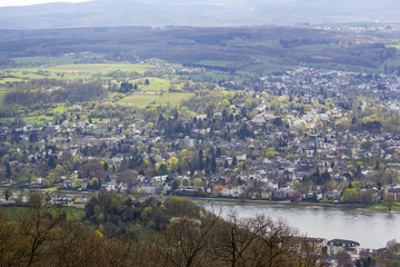 View to Rhine from Petersberg in Koenigswinter
