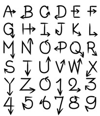 hand drawn arrow font