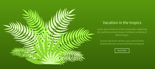 Vacation in the Tropics Web Banner with Green Palm