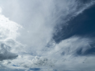 Fototapeta na wymiar White clouds, Blue sky / White clouds blue skies in the rainy season