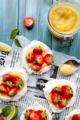 Strawberry-lime pavlova