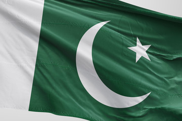 Isolated Pakistani Flag waving 3d Realistic Pakistani fabric