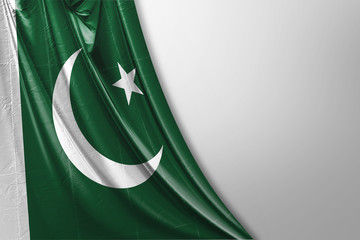Isolated Pakistani Flag waving 3d Realistic Pakistani fabric
