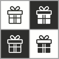 Vector gift box surprise icon.