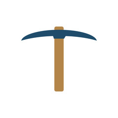 Pickaxe Flat Vector Icon. Isolated on White Background.