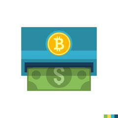 Withdraw Related Flat Vector Icon. Isolated on White Background. Trendy Flat Style.