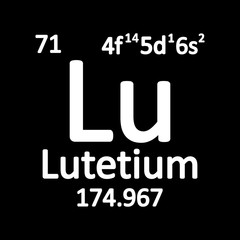 Periodic table element lutetium icon.