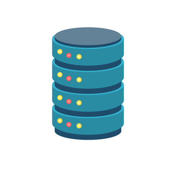 Server Flat Vector Icon. Isolated on White Background. Trendy Flat Style.