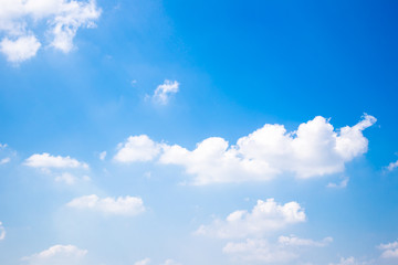 Group of clouds in the blue sky background.