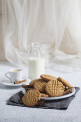 Homemade peanut Butter Cookies with criss-cross marks