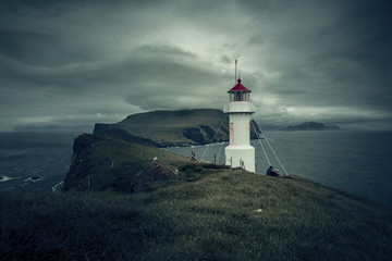 Fototapeta na wymiar lighthouse in mykines faroe
