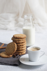 Homemade peanut Butter Cookies with criss-cross marks