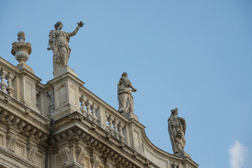 Fototapeta na wymiar Statue on Madama Palace in Turin - Italy