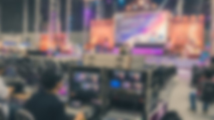 video switch for television broadcast.  audio mixer of live recording event on stage