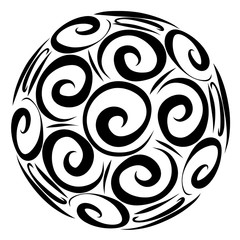 The ball with creative design of spirals