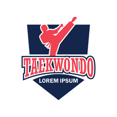 martial logo / taekwondo with text space for your slogan / tag line, vector illustration