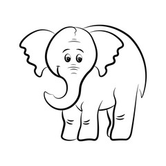 Сheerful elephant in the contour