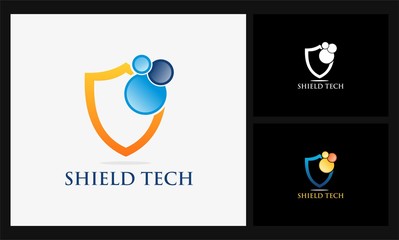 shield circle technology logo