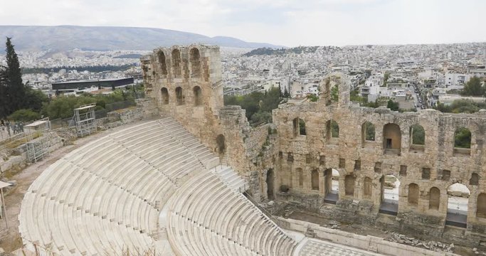 View of the theater Odeon from the Acropolis.