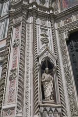 Firenze, Italy - June 21, 2018 : Detail of Florence Cathedral (Cattedrale di Santa Maria del Fiore)