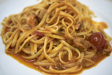 Spaghetti with seafood