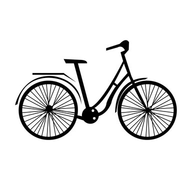 Black bicycle silhouette