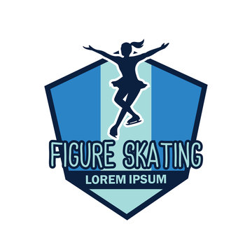 speed skating logo with text space for your slogan / tag line, vector illustration
