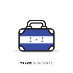Honduras travel concept. Suitcase vector icon with national country flag