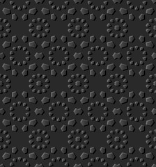 3D dark paper art Islamic geometry cross pattern seamless background