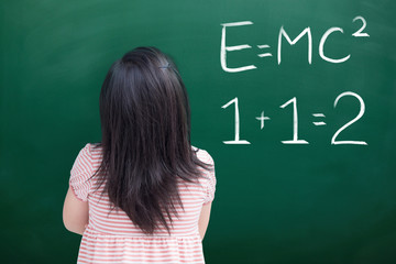 cute girl with e=mc2