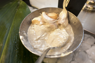 hand made facial treatment mask made with fresh garlic