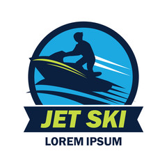 jet ski logo with text space for your slogan / tag line, vector illustration