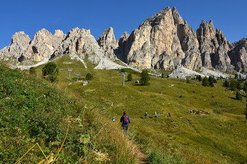 Puezgruppe; Beim Gr&ouml;dner Joch, Dolomiten; Suedtirol; Italien