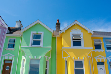 colorful green and yellow houses in whitehead northern ireland