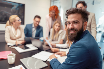Startup business team on meeting in modern office