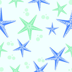 Fototapeta na wymiar Seamless Starfish Pattern