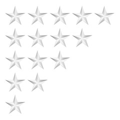 rating silver stars isolated on white,vector illustration