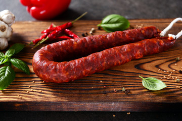 Traditional spanish sausage - chorizo