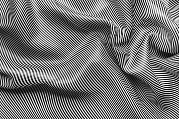Elegant black and white silk with stripes, abstract background