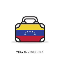 Venezuela travel concept. Suitcase vector icon with national country flag