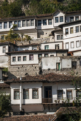 ottoman architecture view in historic berat old town albania