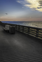 Fototapeta premium Sunset at St. Andrews State Park, Florida
