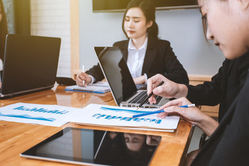 Group of Businesswoman  Working Together In The Office