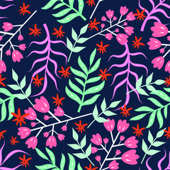 Seamless Pattern Summer Floral Design